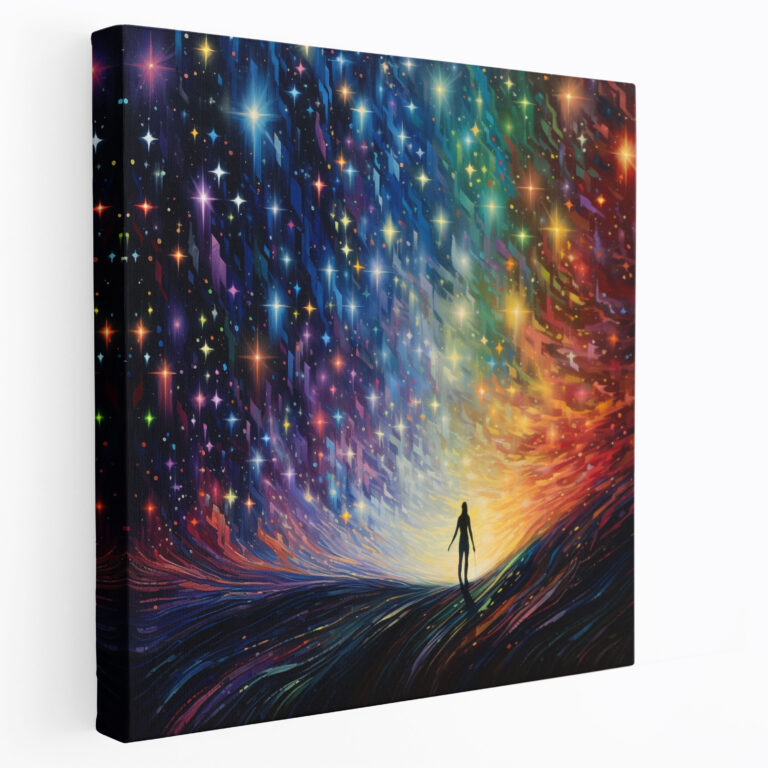 Rainbow Star Map Wall Art - Star Map, Rainbow Color Palette, Wonder And Imagination, Home Decoration