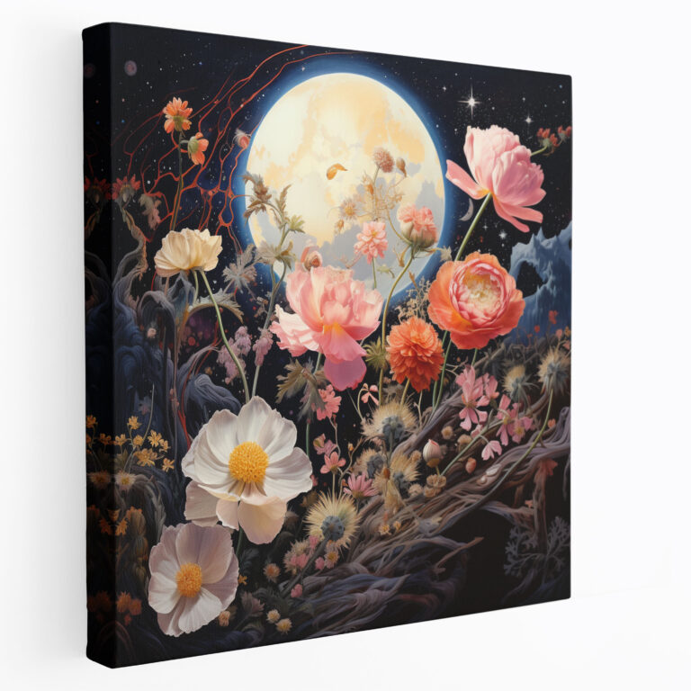 Celestial Garden Canvas Print - Star Map, Botanical Art, Wall Decoration, Celestial Garden