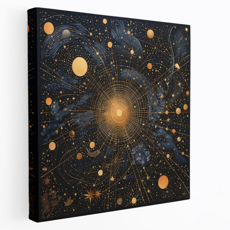 Geometric Star Map Wall Art - Star Map, Sophistication, Celestial Patterns, Wall Decoration