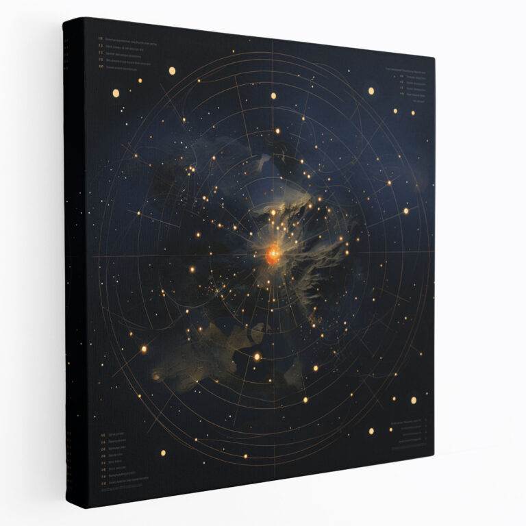 Star Map Wall Art - Star Map, Canvas, Digital Illustration, Star Map