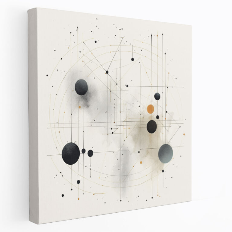 Geometric Star Map Canvas Print - Star Map, Star Map, Wall Decoration, Minimalist Style