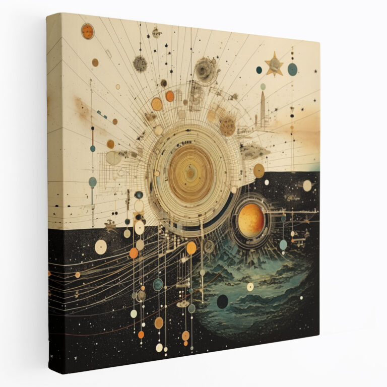 Collage Star Map Canvas Print - Star Map, Canvas, Astronomical Drawings, Canvas Print