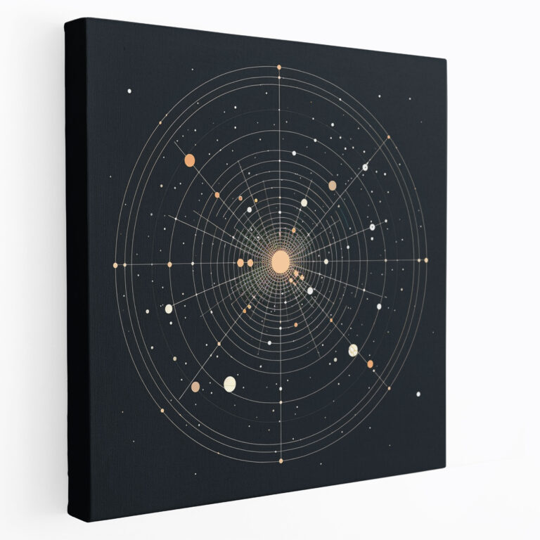 Star Map Wall Decoration - Star Map, Minimalist, Constellations, Canvas Wall Art