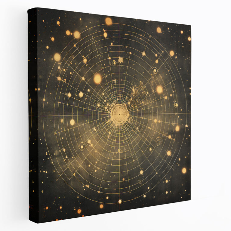 Vintage Star Map Canvas Print - Star Map, Canvas Wall Art, Vintage-Inspired, Canvas
