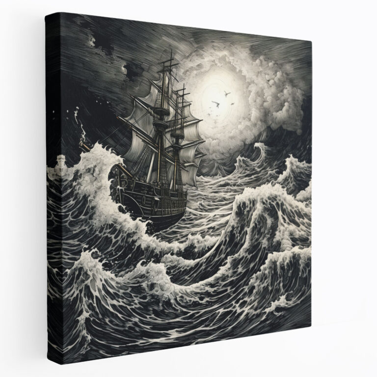 Storm Canvas Print - Storm, Home Decoration, Crashing Waves, Stormy Sea
