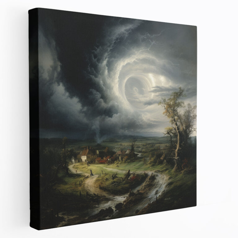 Storm Wall Art - Storm, Tornado, Canvas Wall Art, Rural Landscape
