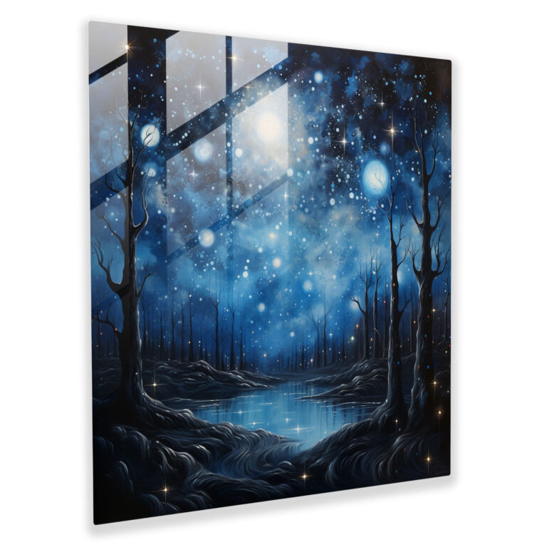 Ethereal Night Sky Glass Print - Spiritual, Spiritual, Celestial Night Sky, Glass Wall Art