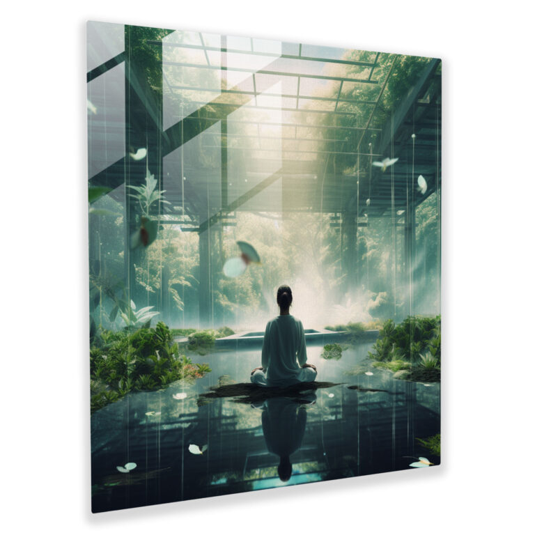 Ethereal Meditation Glass Print - Spiritual, Glass Wall Art, Wall Decoration, Modern Art