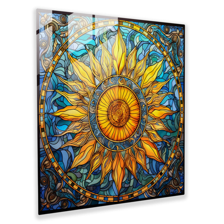 Radiant Sun Glass Print - Spiritual, Glass Wall Art, Home Decoration, Glass Art