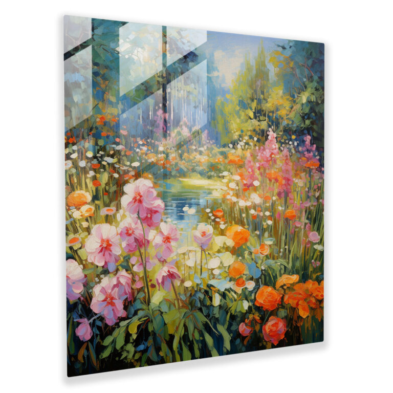 Spiritual Blossom Glass Print - Spiritual, Blooming Garden, Modern Art, Wall Decoration