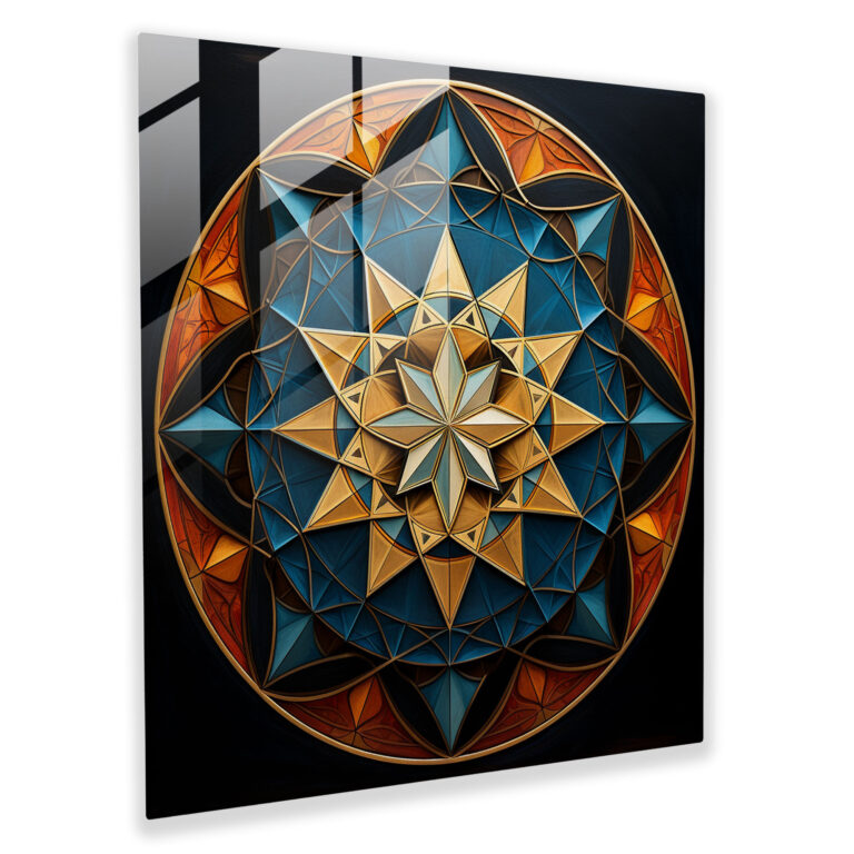 Spiritual Geometries Glass Print - Spiritual, Symbolic Geometric Patterns, Energy, Glass Wall Art