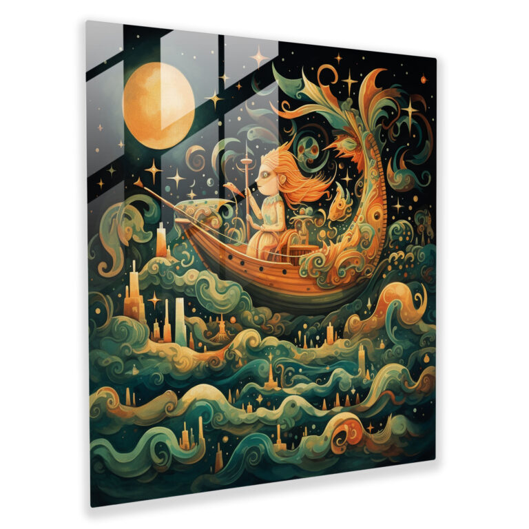 Mystical Whimsy Glass Print - Spiritual, Mythical Creatures, Modern Art, Mystical Whimsy