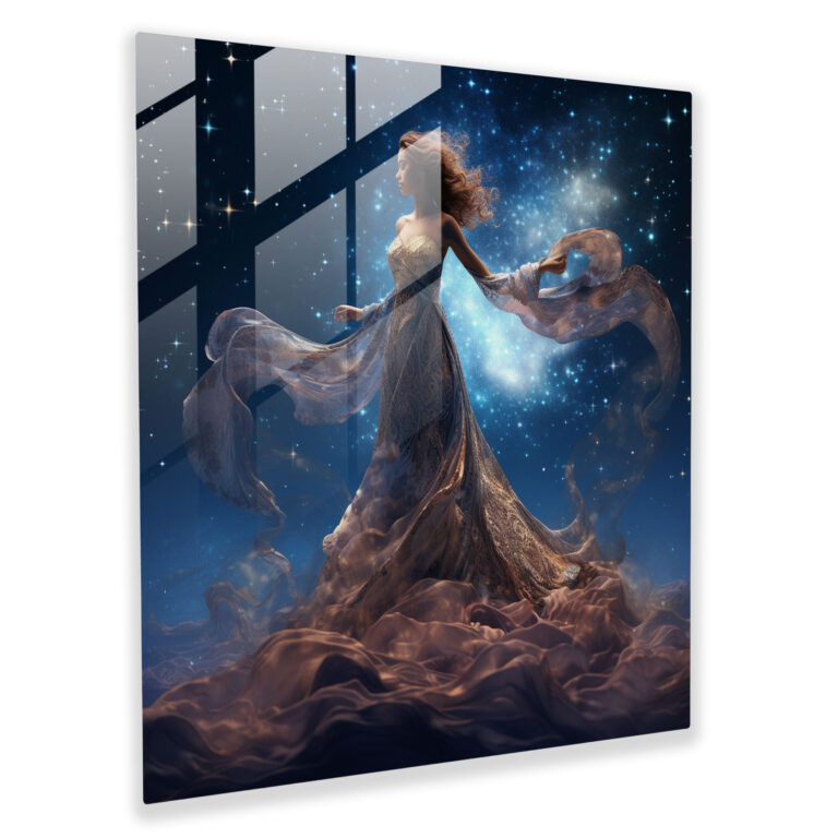 Celestial Essence Glass Print - Spiritual, Night Sky, Glass Art, Glass Wall Art