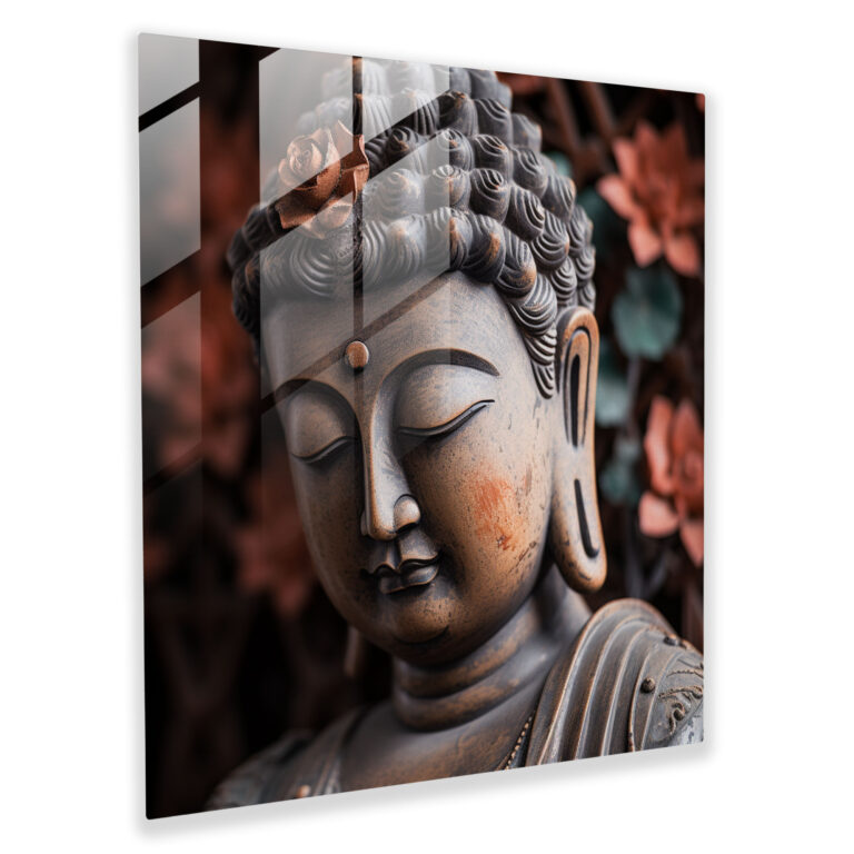 Tranquil Enlightened Glass Print - Spiritual, Buddha, Glass Wall Art, Home Decoration