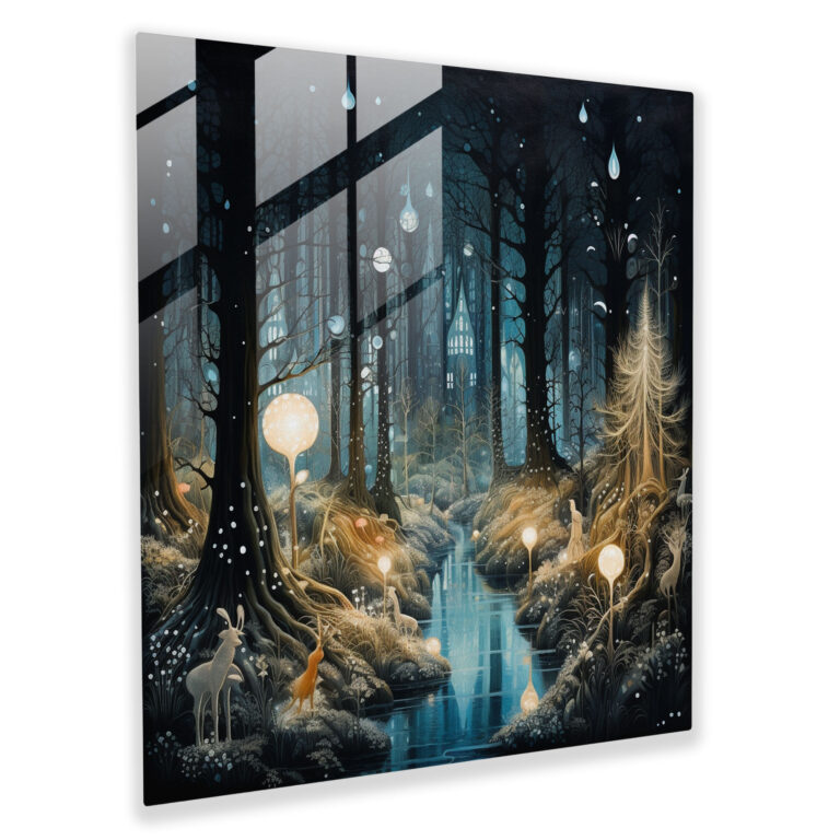 Enchanted Tales Glass Print - Spiritual, Wall Decoration, Shimmering Lights, Enchantment