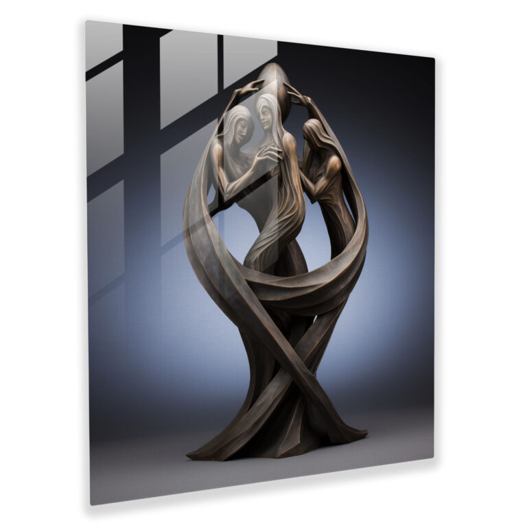 Eternal Connection Glass Print - Spiritual, Abstract Sculpture, Spiritual, Wall Decoration