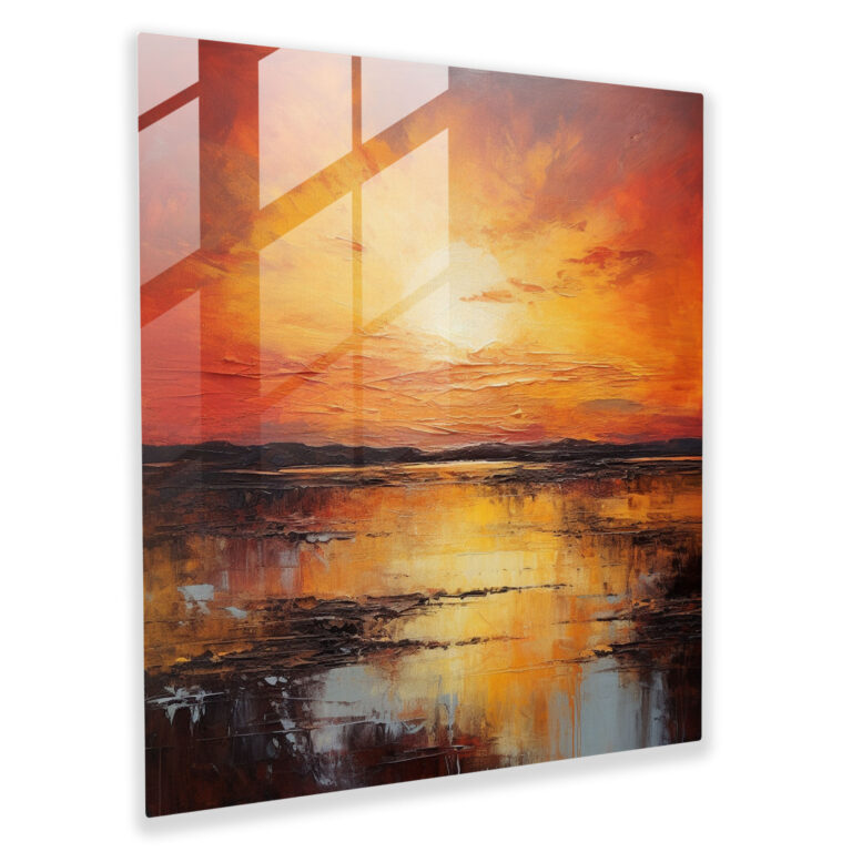 Serenity At Dusk Glass Print - Sunset, Sunset, Glass Wall Art, Modern Art