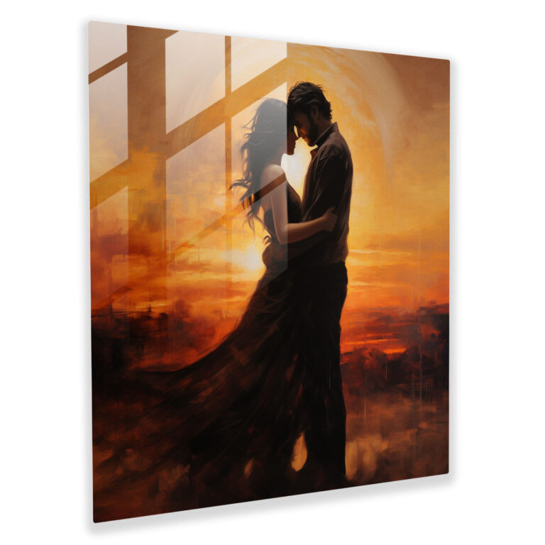 Romantic Sunset Glass Print - Sunset, Exquisite Detailing, Home Decoration, Elegant