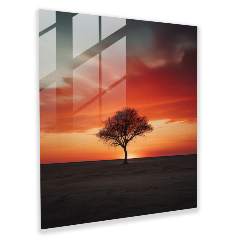Solitude At Sunset Glass Print - Sunset, Sunset, Home Decoration, Elegance