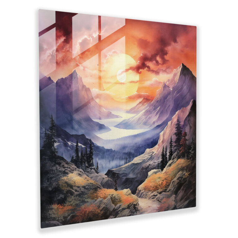 Enchanting Sunset Glass Print - Sunset, Home Decoration, Modern Art, Magic