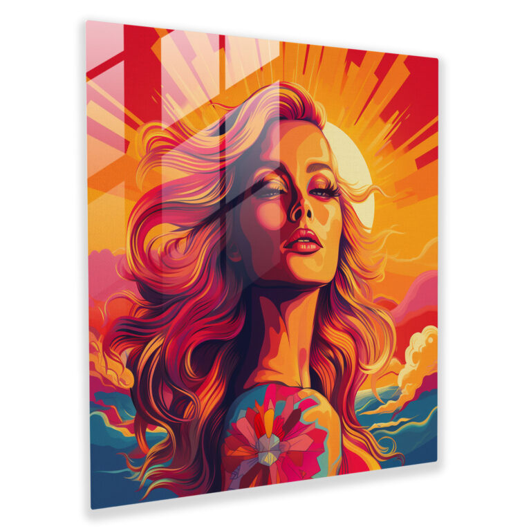 Radiant Sunset Glass Print - Sunset, Radiant Sun, Home Decoration, Sunset