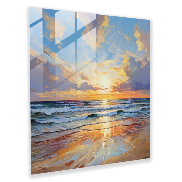 Nature's Sunset Glass Print - Sunset, Glass Wall Art, Sunset, Glass Art