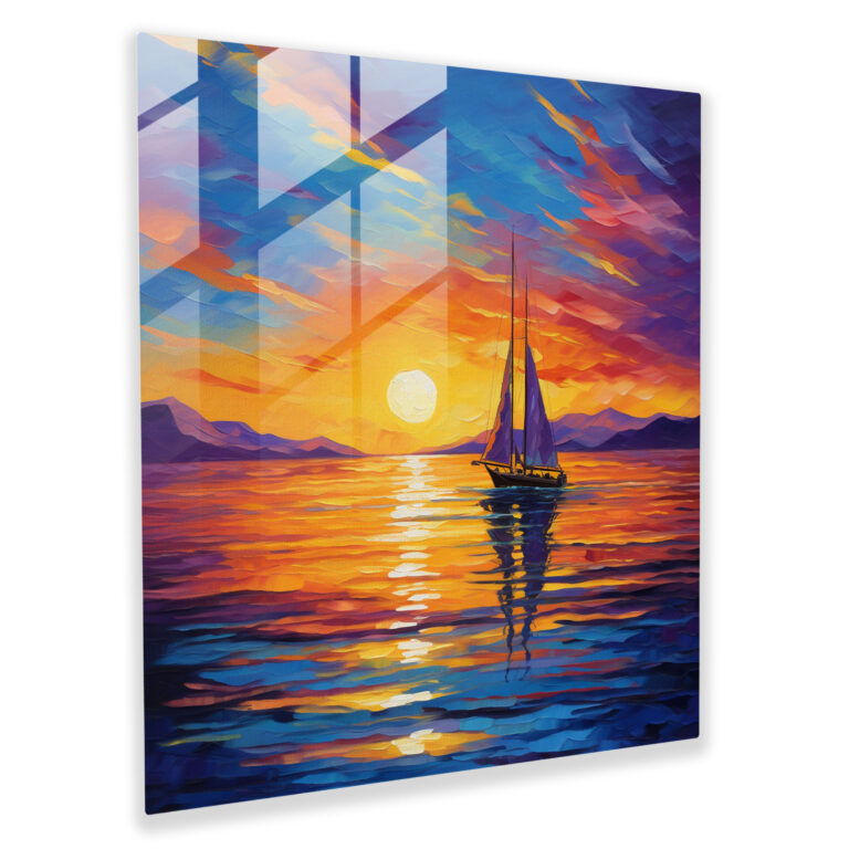 Vibrant Sunset Glass Print - Sunset, Sunset, Glass Print, Modern Art