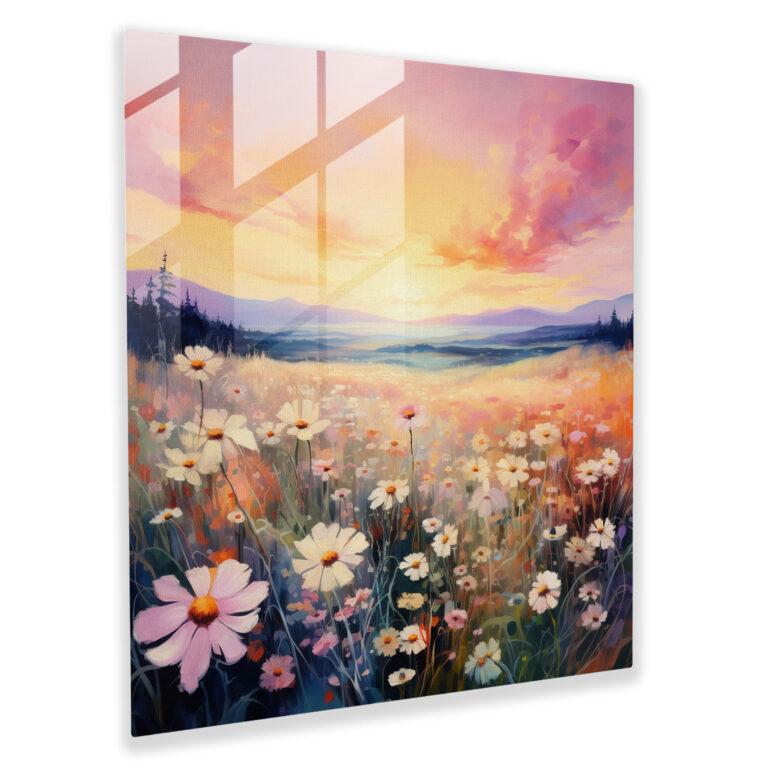 Impressionist Sunset Glass Print - Sunset, Modern Art, Sunset, Wall Decoration