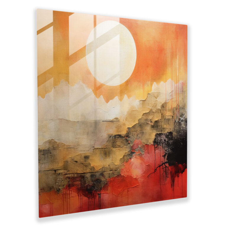 Abstract Sunset Glass Print - Sunset, Wall Decoration, Sunset, Glass Art