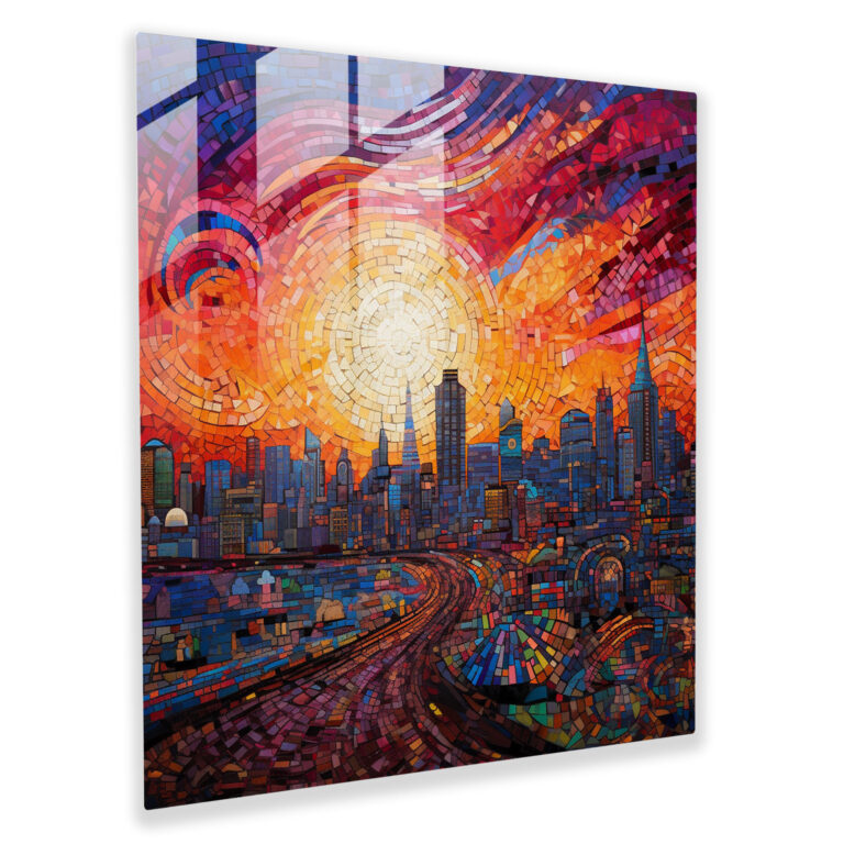 Contemporary Sunset Mosaic - Sunset, Modern Art, Home Decoration, Contemporary Design