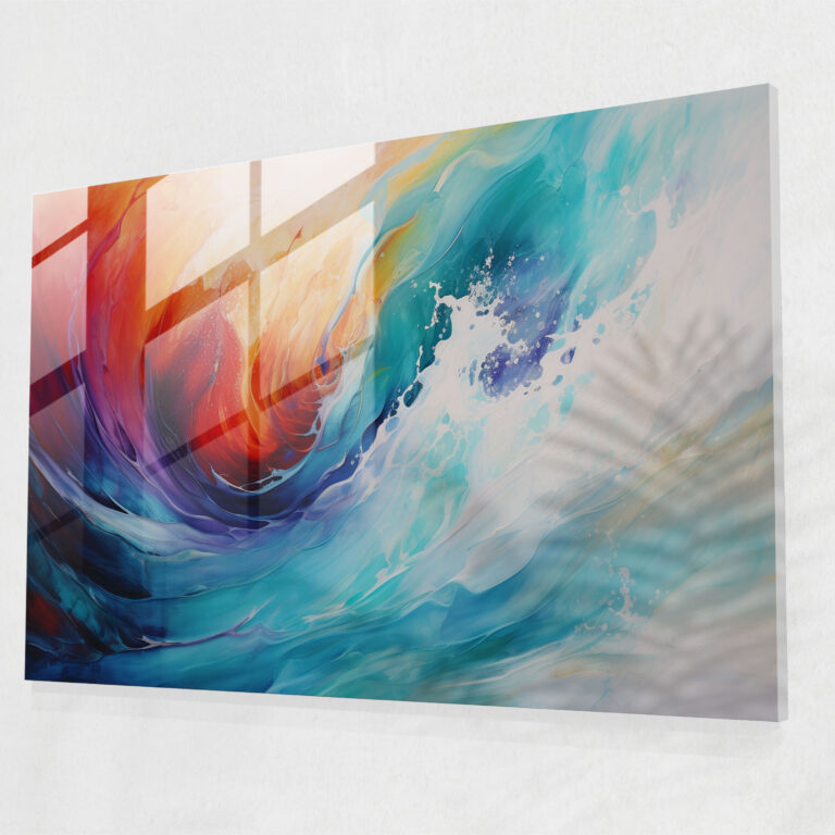 Color Fusion Glass Wall Art - Surf, Modern Art, Wall Decoration, Vibrant Colors