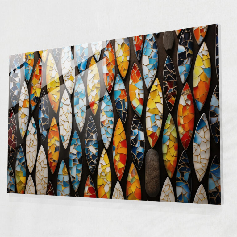 Surfing Wall Decoration - Surf, Black And White Background, Glass Wall Art, Mosaic