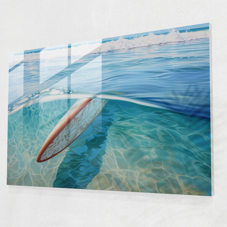 Crystal Surf Glass Art - Surf, Home Decoration, Crystal Surf Glass Art, Glass Print