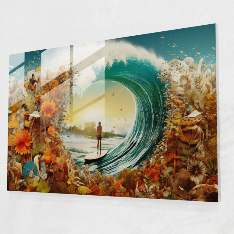 Surf Glass Art - Surf, Unique, Surf, Home Decoration