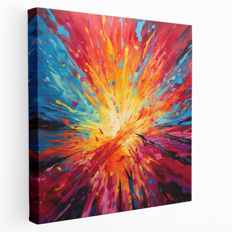 Vibrant Sunset Canvas Print - Sunset, Abstract Acrylic Painting, Wall Decoration, Canvas Print