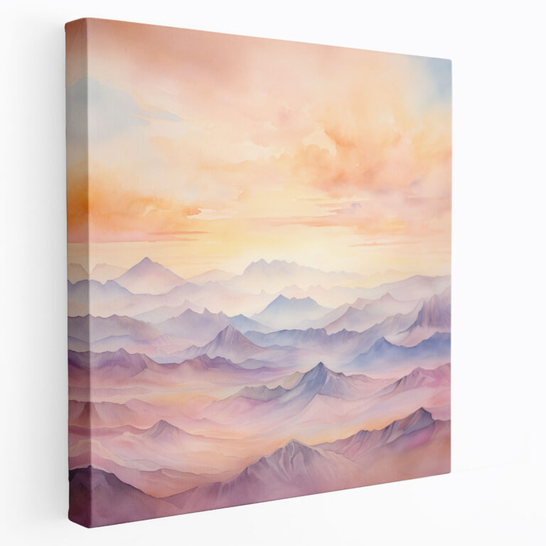 Mountain Sunset Canvas Print - Sunset, Pastel Tones, Canvas, Canvas Wall Art