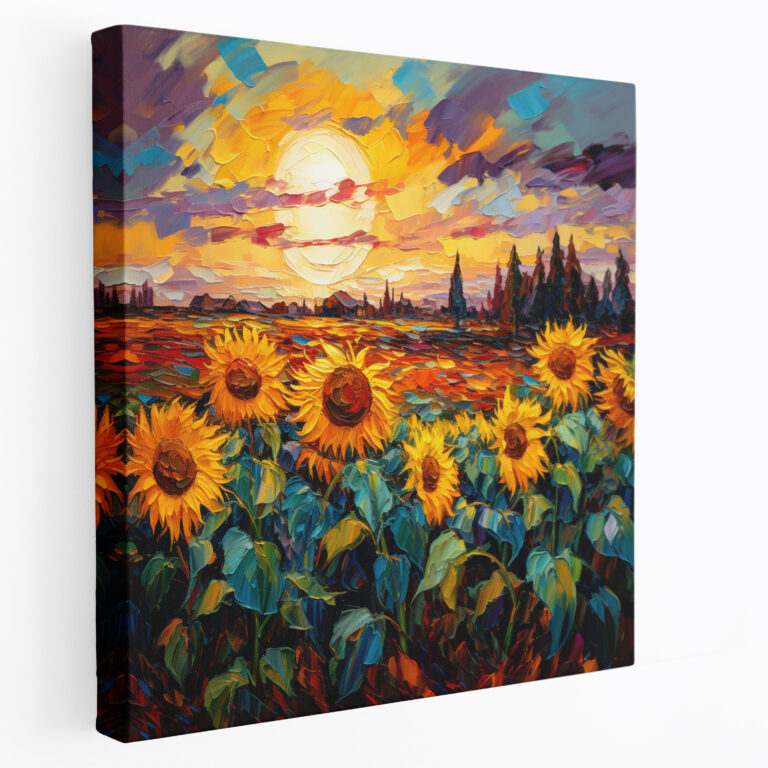 Sunflower Sunset Canvas Print - Sunset, Sunset, Masterpiece, Canvas Wall Art