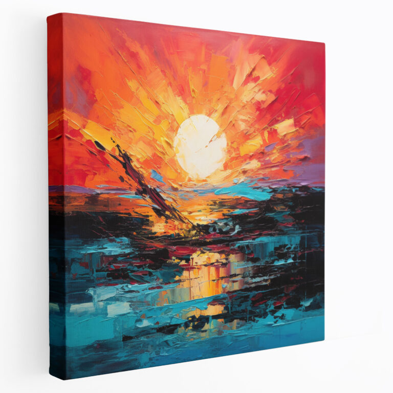 Expressive Sunset Canvas Print - Sunset, Sunset Painting, Wall Decoration, Abstract Expressionism
