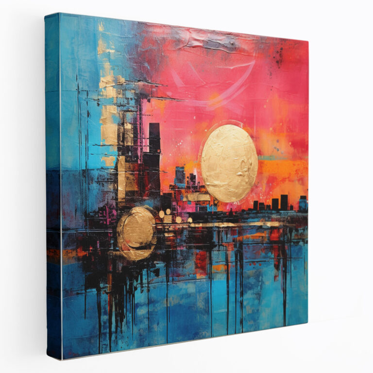 Abstract Sunset Skyline Canvas Print - Modern Wall Art - Sunset, Abstract, Wall Art, Expressive Creativity