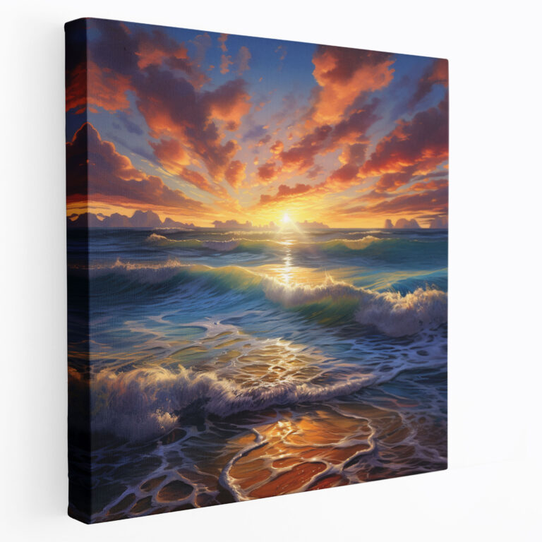 Ocean Sunset Canvas Print - Photorealistic Wall Art - Sunset, Lifelike Colors, Sunset, Canvas Print