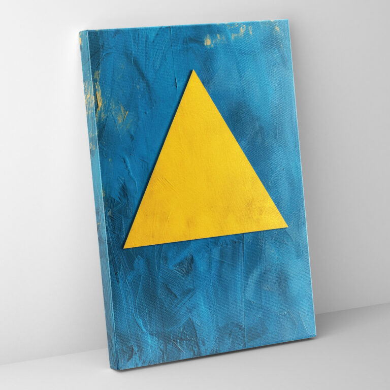 Yellow Triangle Suprematism Canvas Print - Suprematism, Home Decoration, Canvas Print, Vibrant Colors