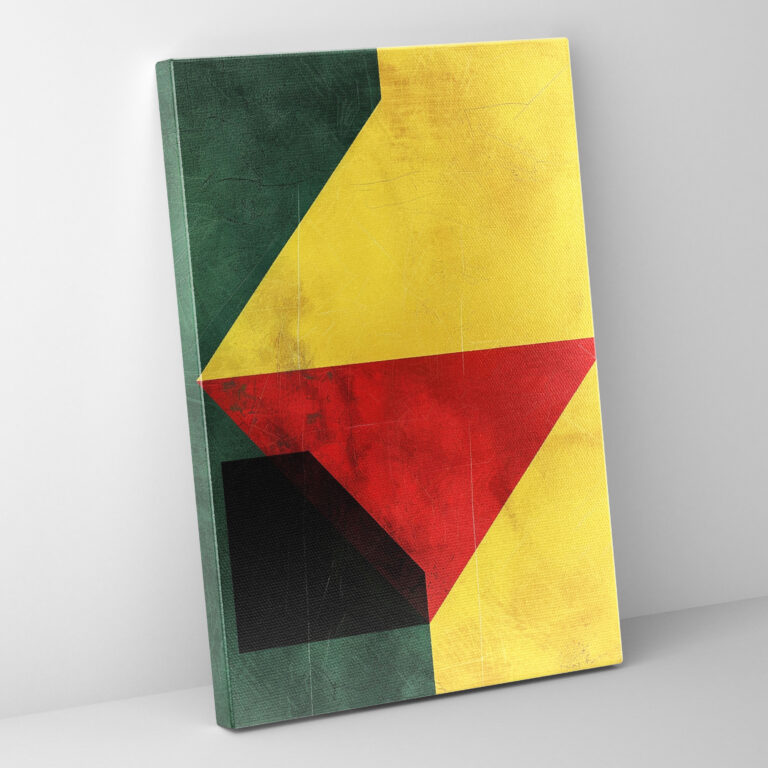 Yellow Triangle Red Square Suprematism Wall Art - Suprematism, Home Decoration, Vibrant Colors, Suprematism
