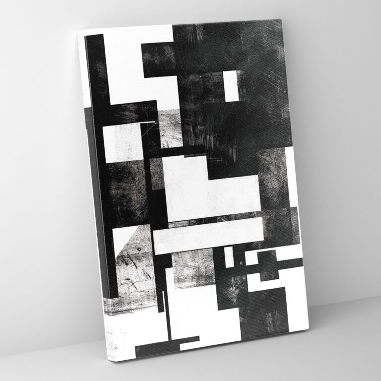 Dynamic Composition Wall Art In Suprematism Style - Suprematism, Wall Decoration, Black And White, Modern Art