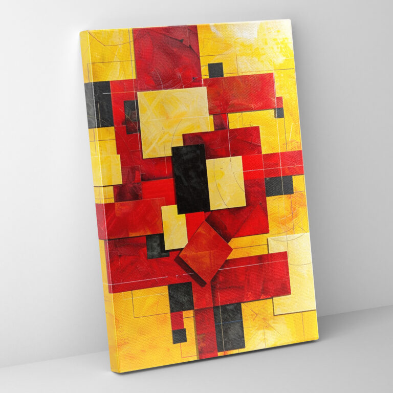 Red And Yellow Dynamic Arrangement Wall Art In Suprematism Style - Suprematism, Red And Yellow, Wall Decoration, Suprematism