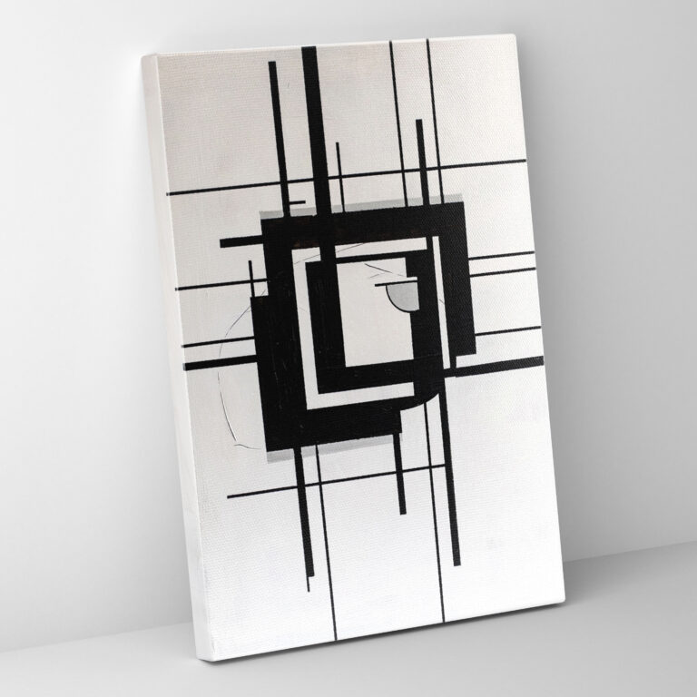 Suprematism Black And White Squares Wall Decoration - Suprematism, Suprematism, Wall Decoration, Canvas