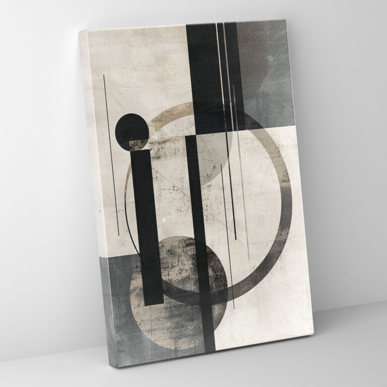 Suprematism Minimalist Circles And Rectangles Canvas Print - Suprematism, Suprematism, Canvas, Canvas Print