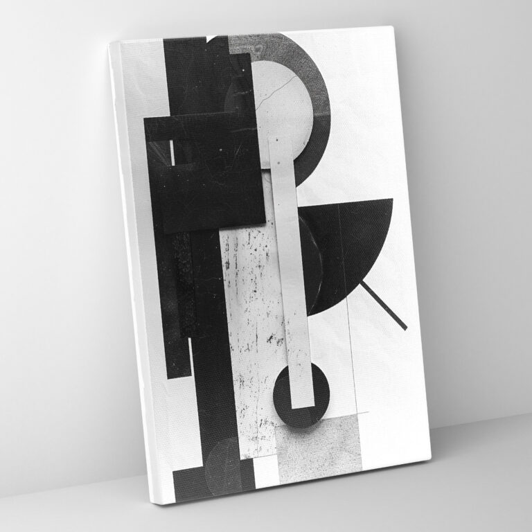 Suprematism Black And White Abstract Shapes Wall Art - Suprematism, Suprematism, Canvas, Wall Art