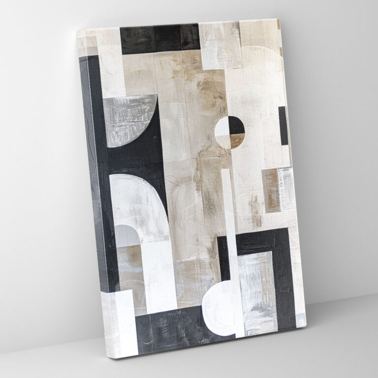 Suprematism Monochromatic Abstract Forms Wall Art - Suprematism, Canvas Wall Art, Wall Art, Canvas
