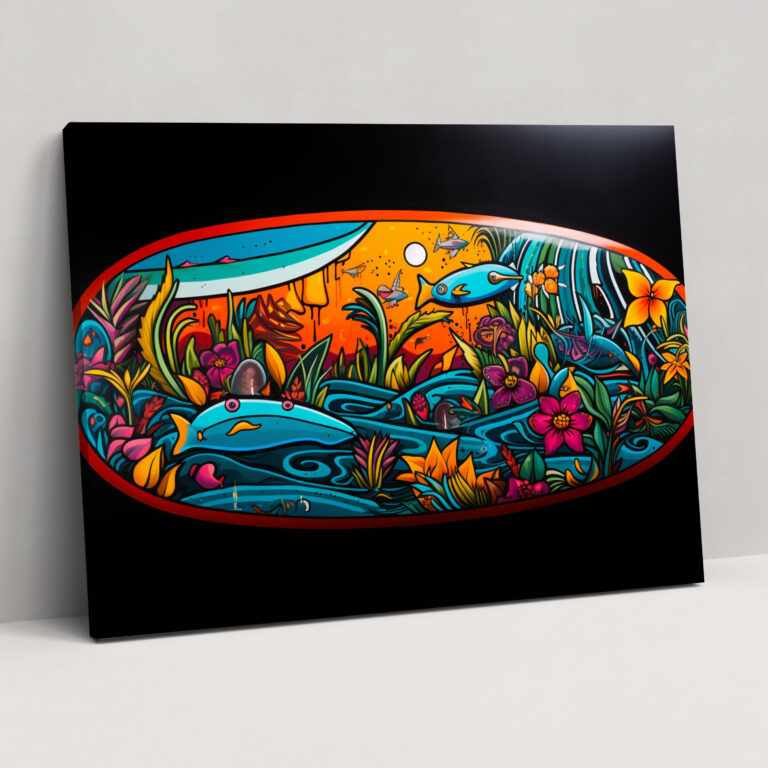 Surfboard Splash Canvas Print - Surf, Canvas, Canvas Print, Surf