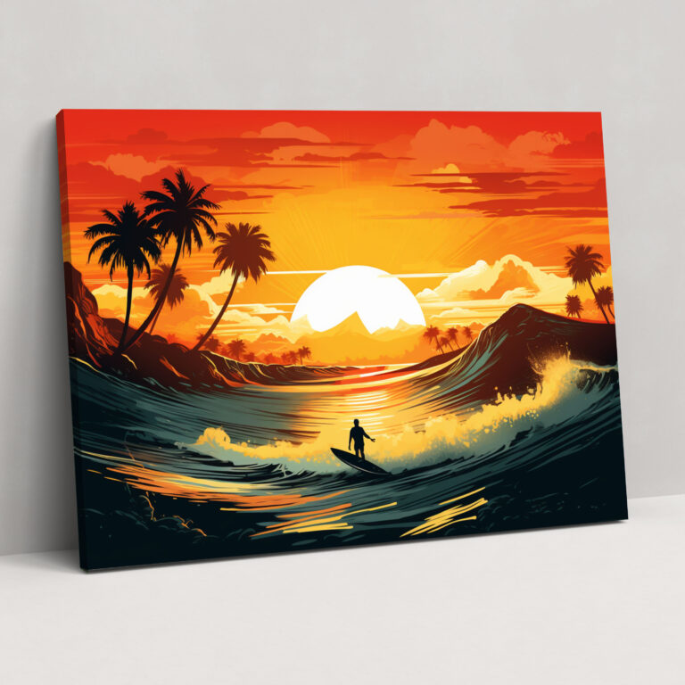 Surf Sunset Canvas Print - Surf, Surf, Sunset, Canvas Wall Art